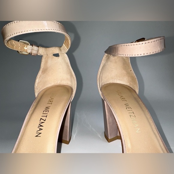 ✨STUART WEITZMAN NearlyNude Strappy Patent Leather Sandals Hush Aniline 6.5M - Picture 13 of 15